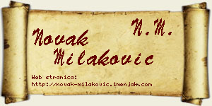 Novak Milaković vizit kartica